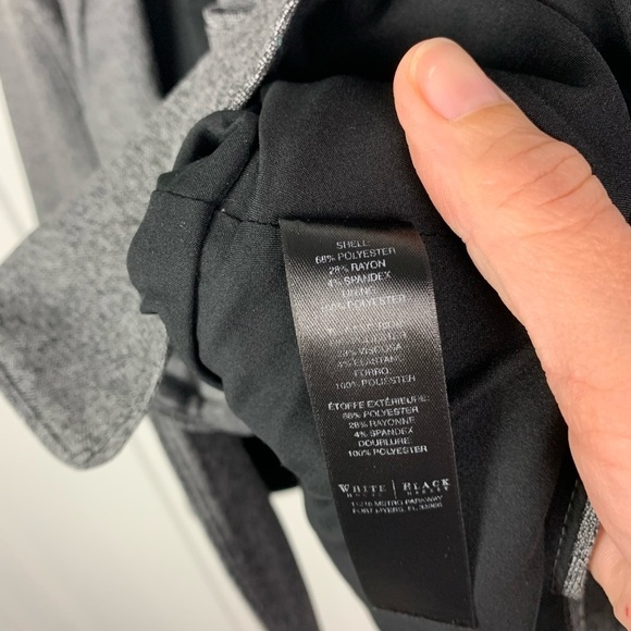 White House Black Market Size 8 Herringbone Jacket Single Button Ruffle Back 3/4 - Picture 4 of 8